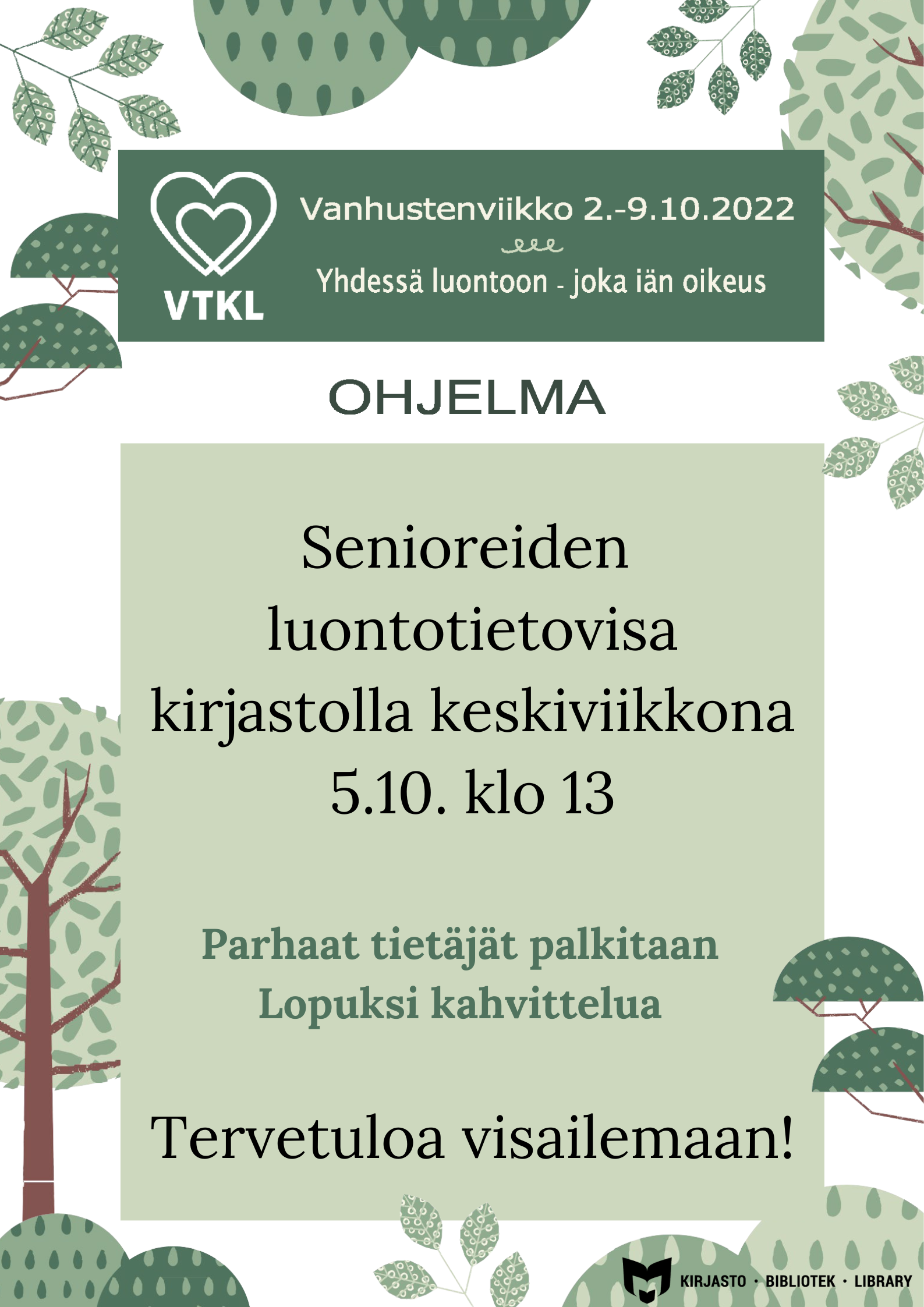 Vanhustenviikon Luontoaiheinen Tietokilpailu Kirjastolla Rautalampi fi Vanhustenviikon Luontoaiheinen Tietokilpailu Kirjastolla Rautalampi fi