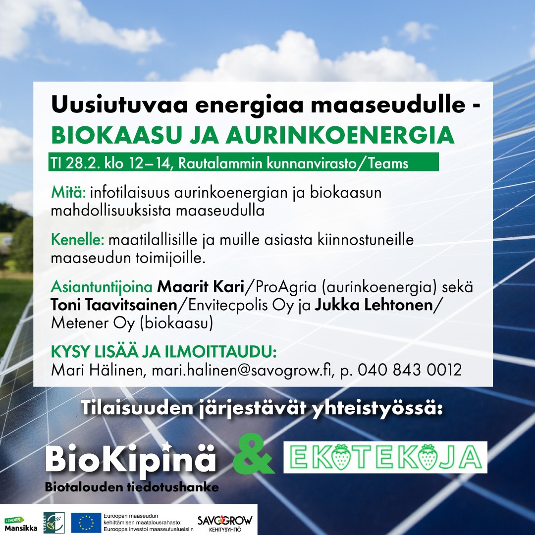 mainos uusiutuvan energia tapahtumasta